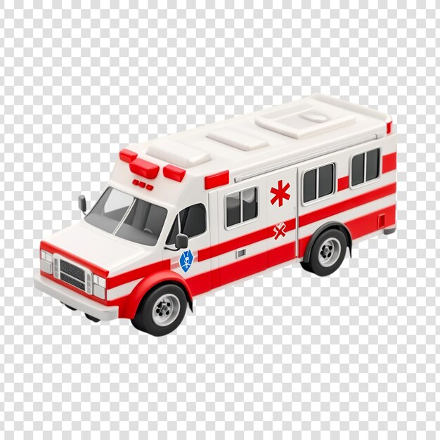 a red and white emergency ambulence toy ready for action