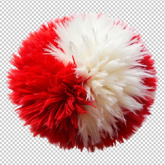 PSD red and white flur ball on transparent background