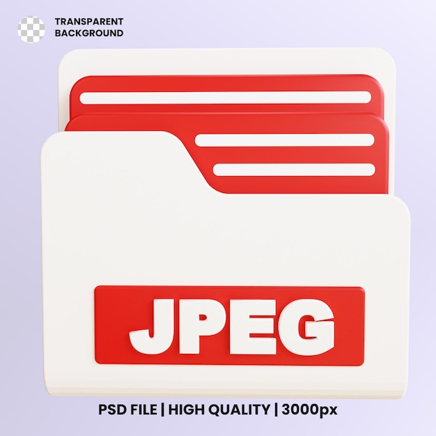 PSD a red and white folder that says jpeg on it