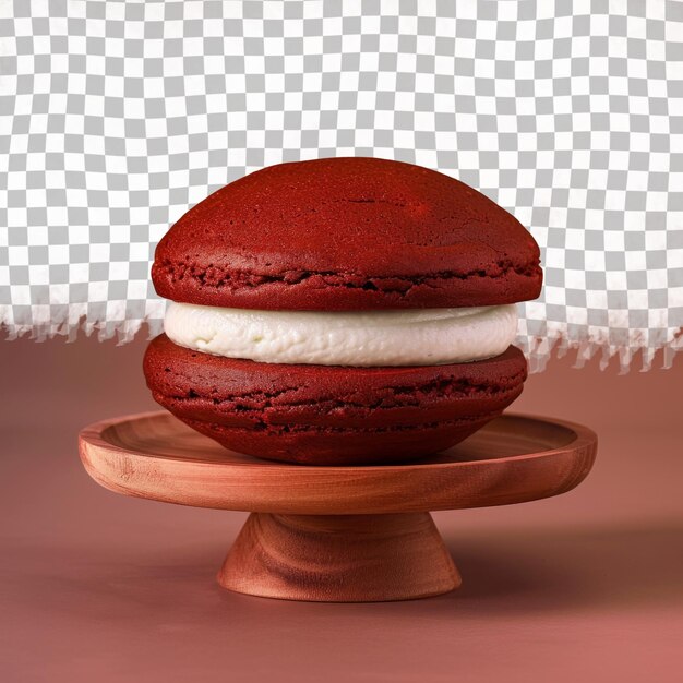 PSD a red and white macaron with a white and red color background