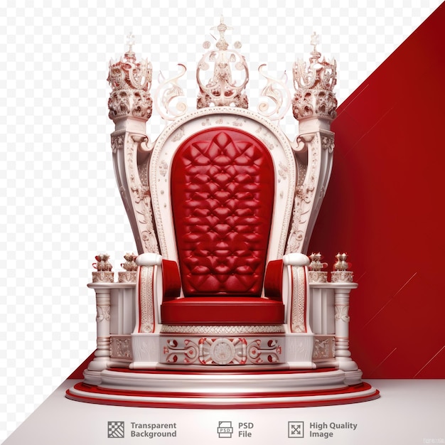 PSD a red and white picture of a red and gold throne.