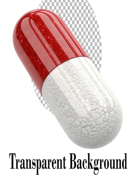 Red and White Pill Capsule