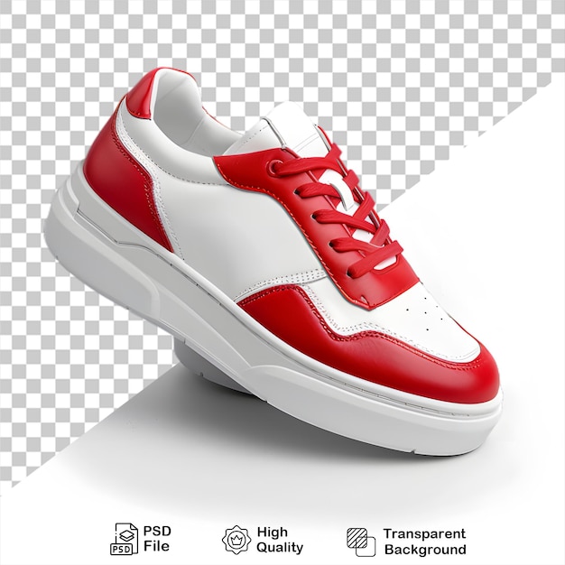 PSD red and white shoes on transparent background include png file