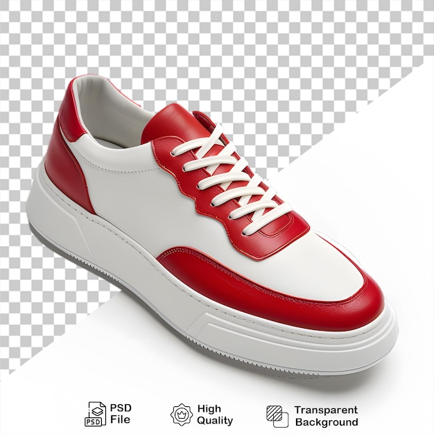 Red and white shoes on transparent background include png file