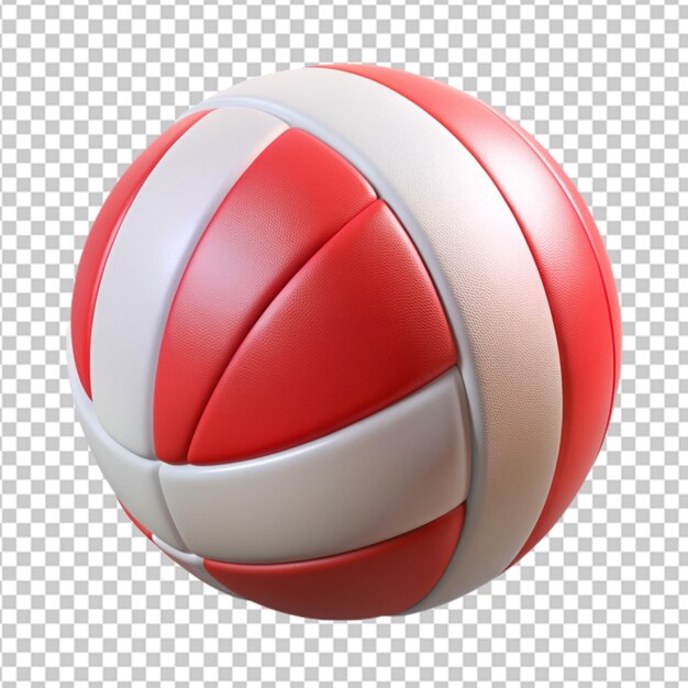 Red white volley ball transparent background