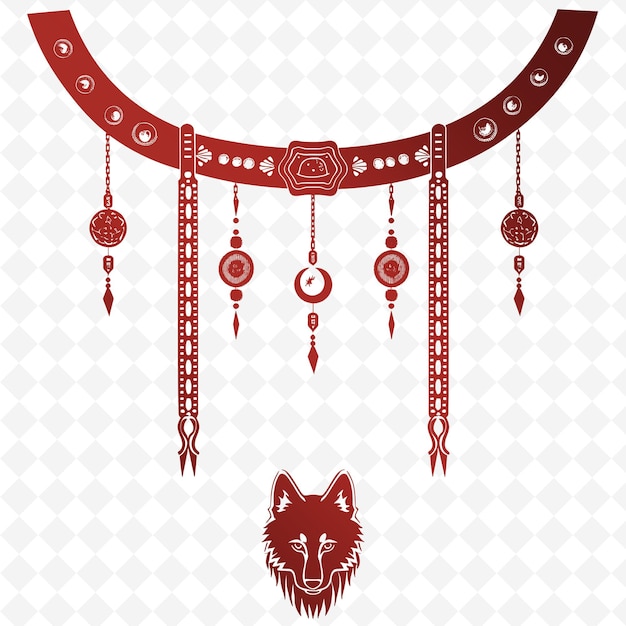 PSD a red and white wallpaper with a wolf and a moon