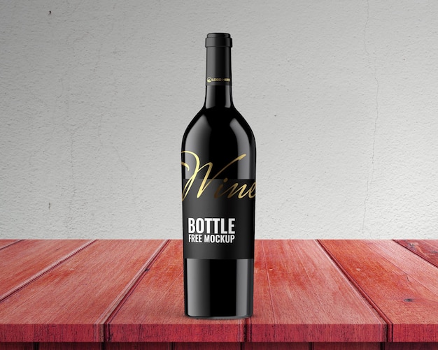 PSD red wine bottle mockup