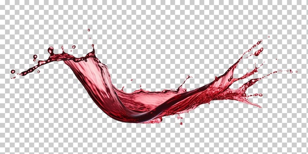 Spruzzata di vino rosso isolata su sfondo trasparente png psd