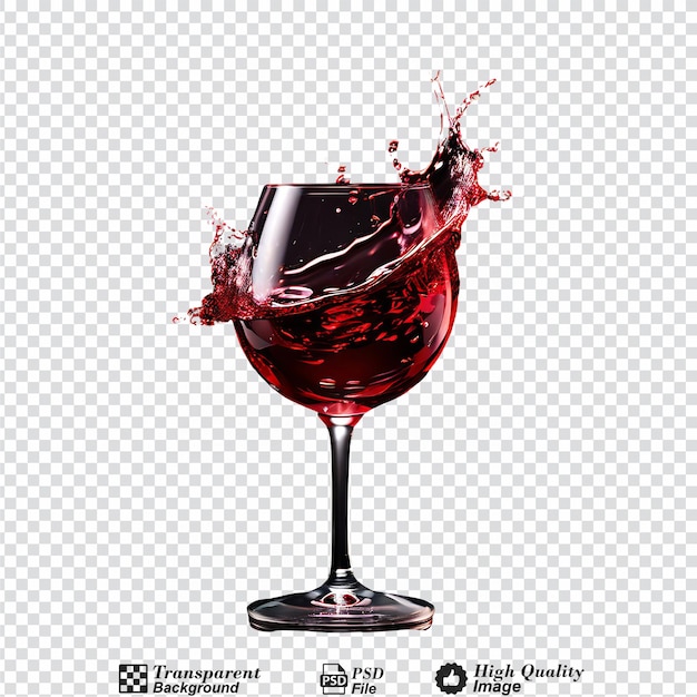 PSD red wine splash isolated on transparent background