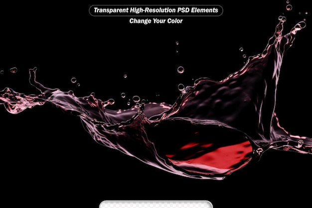 PSD Красное вино на черном фоне.