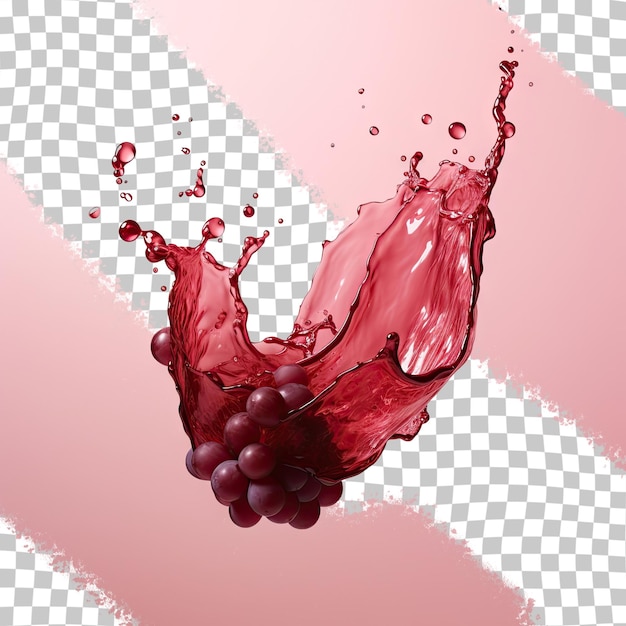 PSD Красное вино, брызги на прозрачном фоне