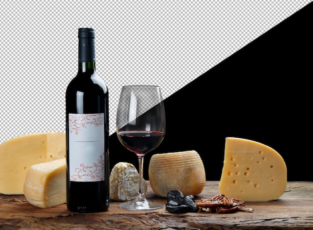 Vino rosso con formaggio