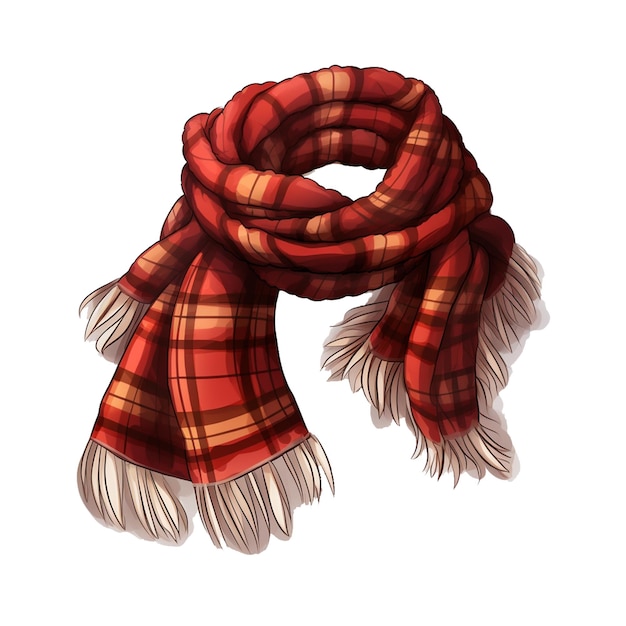 PSD red winter scarfs icon image