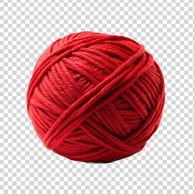PSD 赤い羊毛の糸のボールが白い背景に隔離されています
