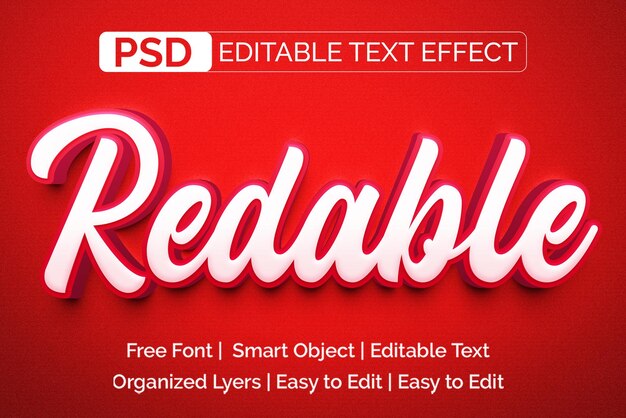 PSD redable 3d text effect layer style plik psd