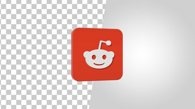 PSD reddit 3d square logo icon.