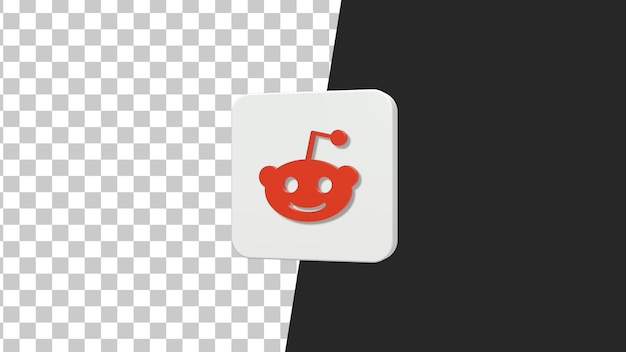 Reddit 3d vierkant logo icoon.