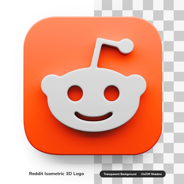 PSD reddit app 3d design icon concept