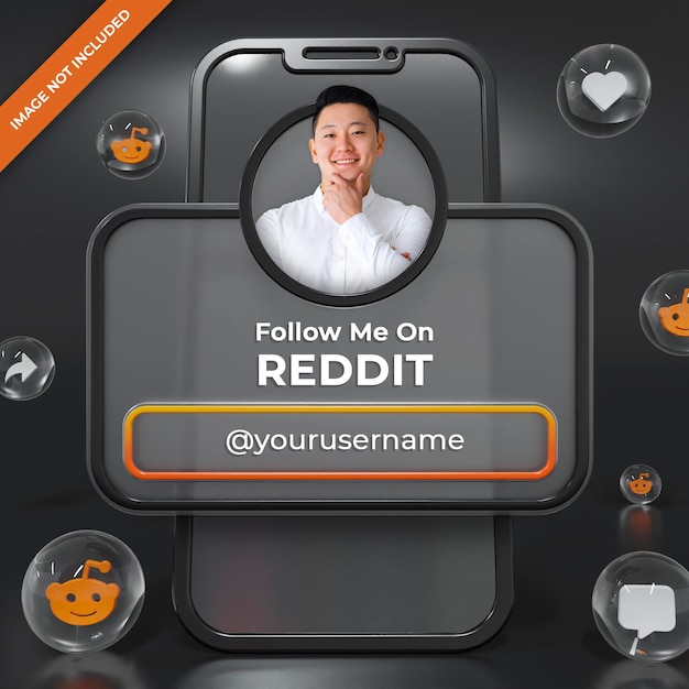 Reddit profielbanner 3d render compositie