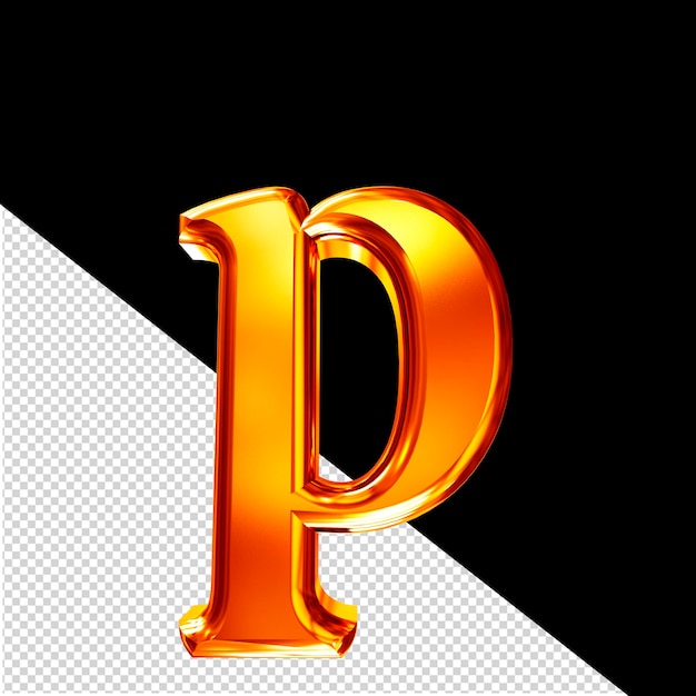redhead 3d symbol with bevel letter p