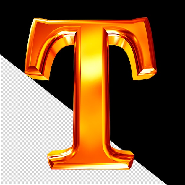 Redhead 3d symbol with bevel letter t