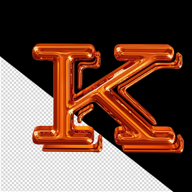 Redheaded 3d symbol letter k