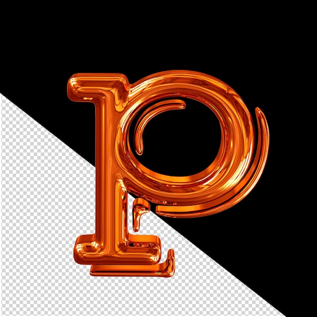 Redheaded 3d symbol letter p