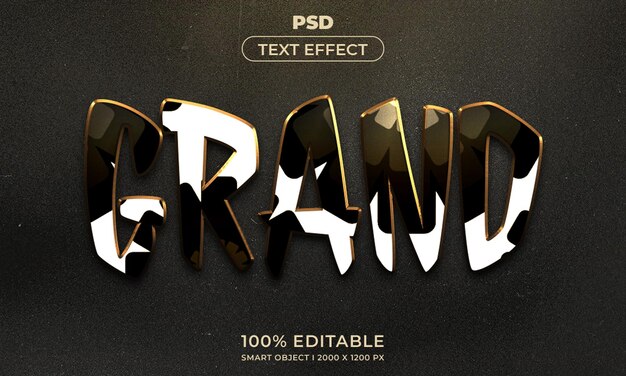 Redigerbar 3D-text och stilmockup för logotypeffekt med mörk abstrakt bakgrund