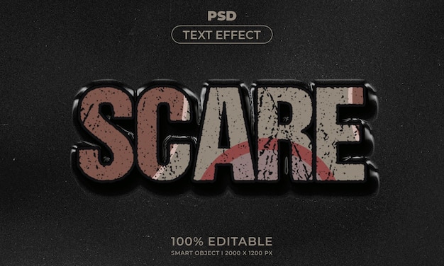 Redigerbar 3D-text och stilmockup för logotypeffekt med mörk abstrakt bakgrund