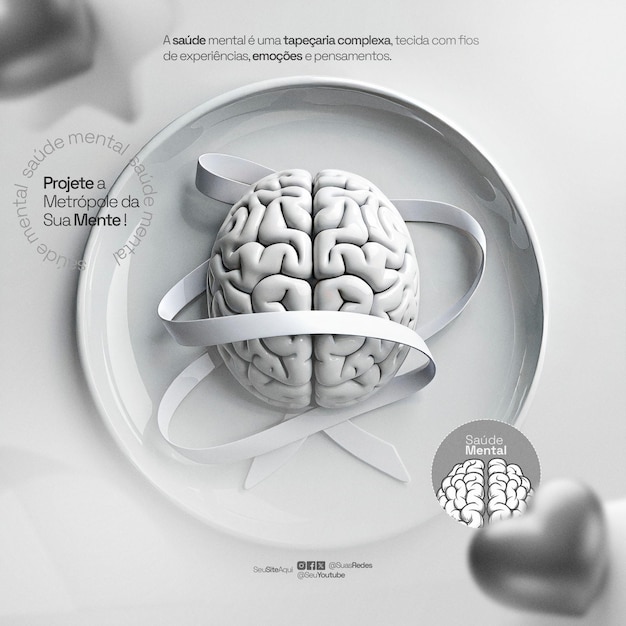 Redigerbar PSD for Hvid Januar Kampagne om Mental Sundhed