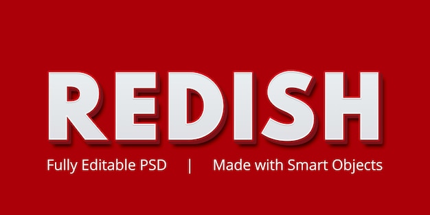 PSD redish editable text style effect