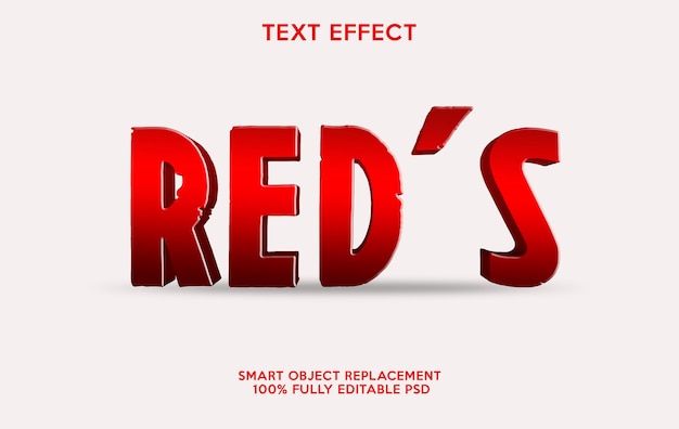 PSD reds  text effect template