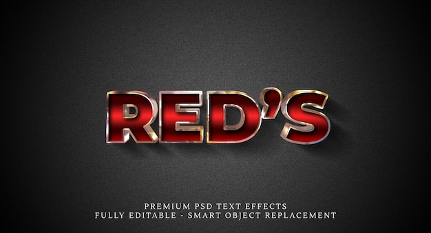 Reds text style effect  , premium  text effects