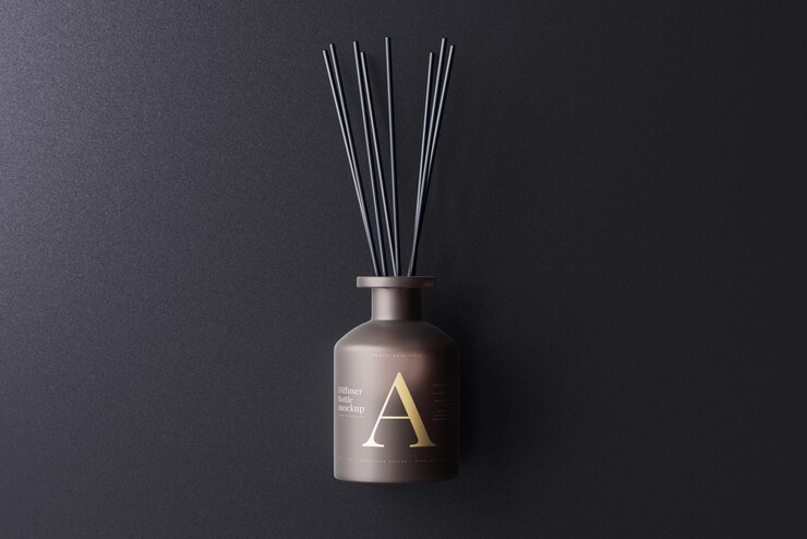 PSD reed diffuser dark setup mockups