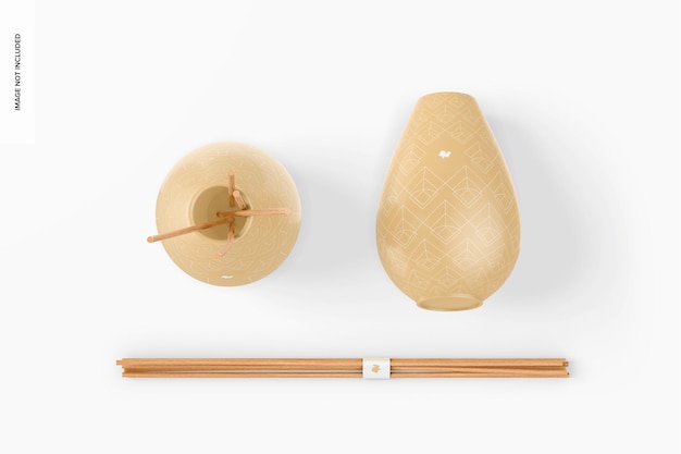 PSD reed diffuser vessels mockup, bovenaanzicht