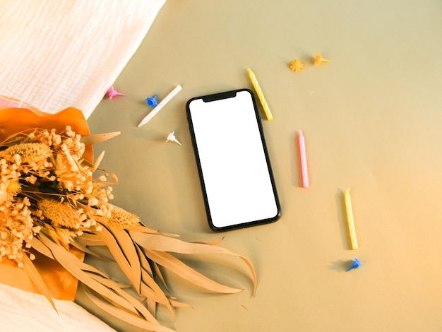 PSD reel modello di telefono mockup storia instagram festa per bambini smartphone invito digitale di compleanno