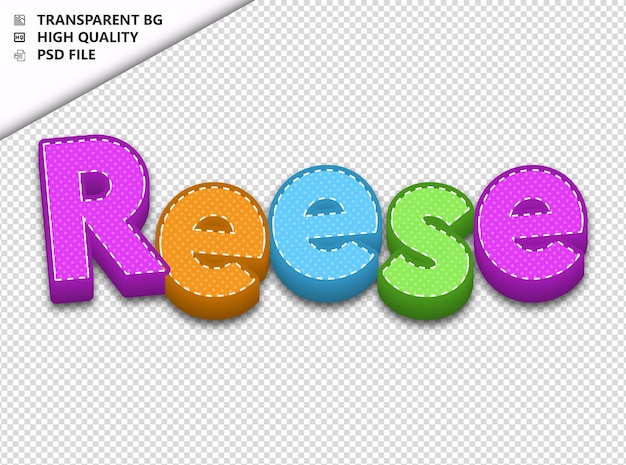 PSD reese typography text colorful craft spring psd transparent