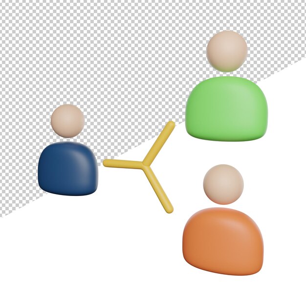 PSD 紹介の条件社会的な側面は、透明な背景に 3 d レンダリング アイコン イラストを表示します。