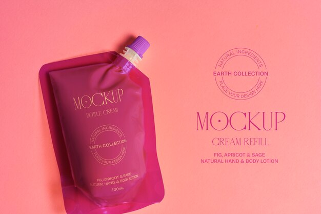 Refill cream package mockup