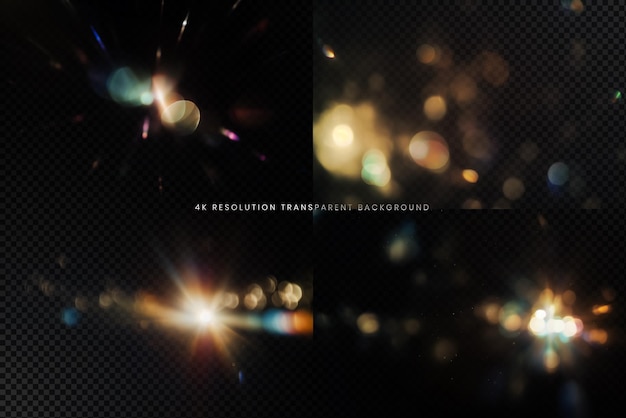 PSD reflation bokeh blur light overlay on transparent background