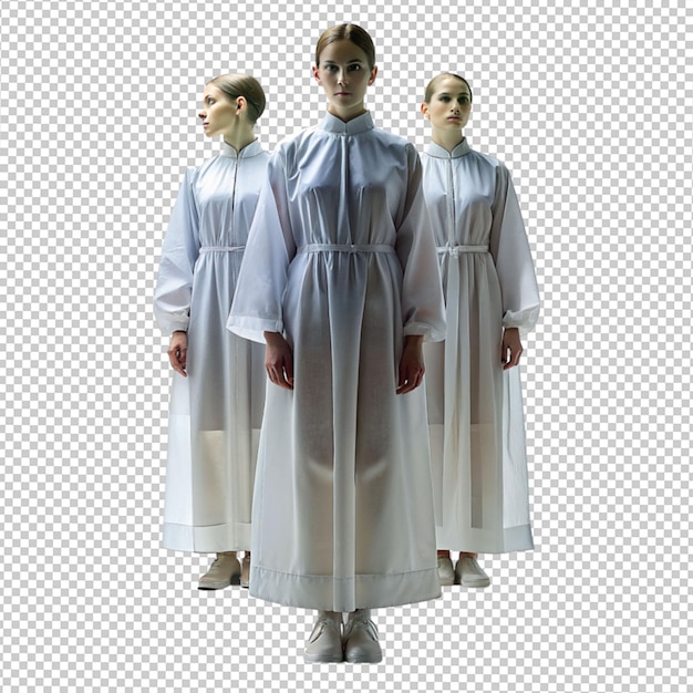 Reflect human gown on transparent background