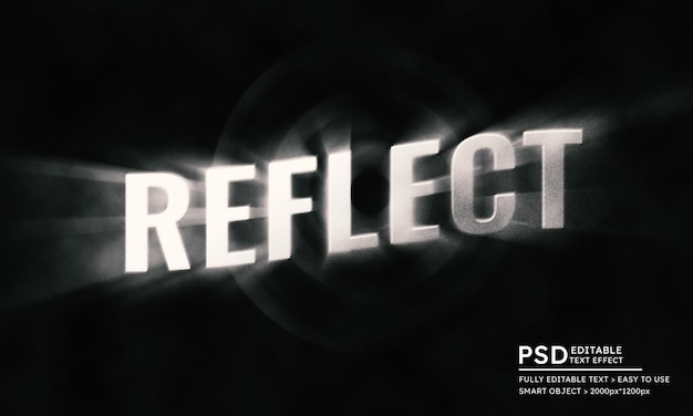PSD reflecteer 3d bewerkbaar teksteffect