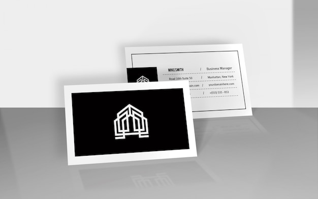 Reflectie visitekaartje mockup