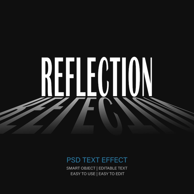 PSD reflection text effect