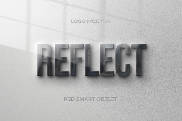 reflection text style effect with text template design