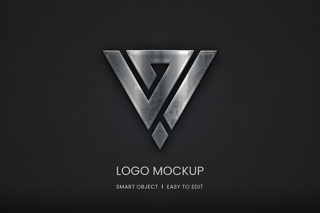 Mockup logo riflettente