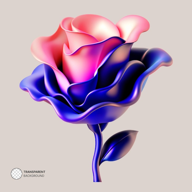 A reflective metallic object fluid form a rose flower