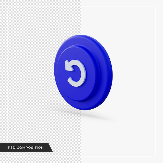 Refresh arrow blue icon in 3d rendering