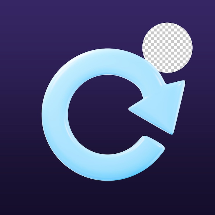 PSD refresh icon 3d illustration