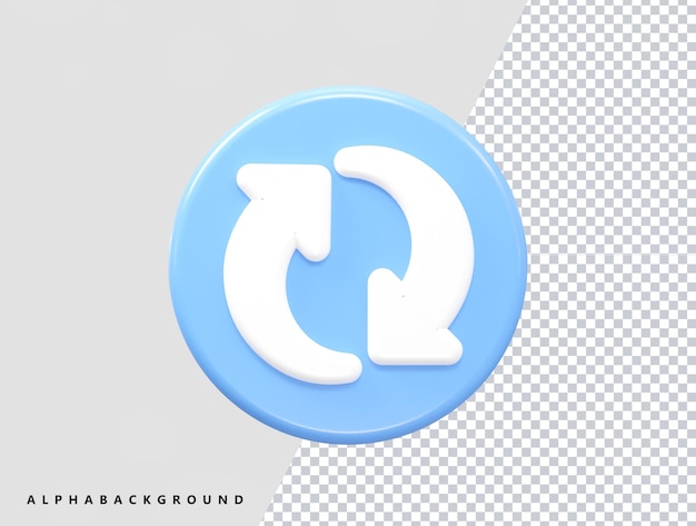 PSD refresh icon 3d rendering vector element